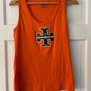 Tory Burch Bright Orange Tank Top with Emblem L